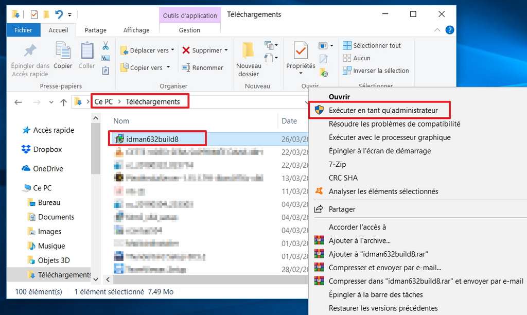 Localisez le fichier téléchargé et exécutez-le en tant qu’administrateur. © Windows