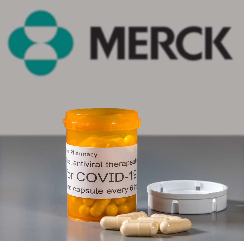 Le molnupiravir est un antiviral commercialisé par Merck qui pourrait être efficace contre l’infection et la transmission du virus de la Covid-19. © teheap, Adobe Stock