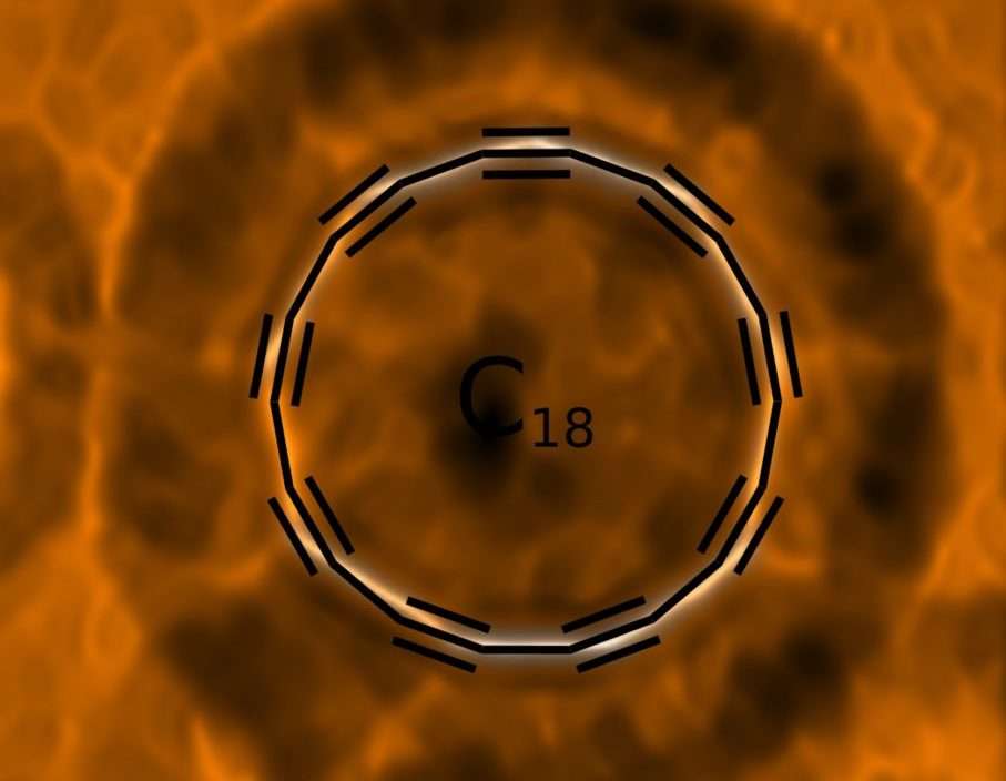Le cyclocarbone C18 est un cercle de 18 atomes reliés entre eux par une liaison double ou simple. © IBM Research
