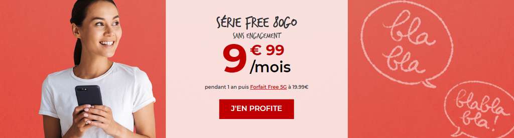 80GB por solo 9,99 € / mes © Free Mobile