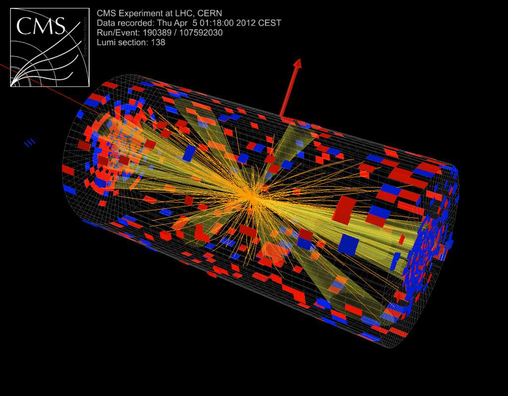 Des collisions de protons à 8 TeV ce 5 avril 2012, vues par le détecteur CMS. © Cern
