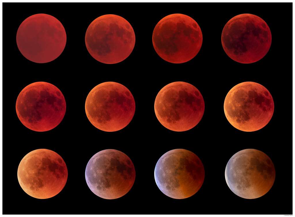 цвета лунного затмения. стадии лунного затмения. цветовая палитра затмения. цветовая палитра затмения. частное лунное затмение.