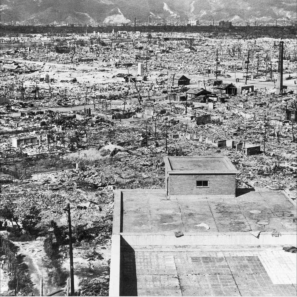 Lors de l’explosion d’une bombe nucléaire, l’effet blast est par définition dévastateur (ici, Hiroshima en 1945). © US government