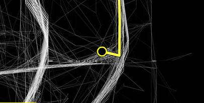 Cabspotting, un projet de du Muséum des sciences de San Francisco, dessine les tracés des taxis qui circulent sur la baie de San Francisco.