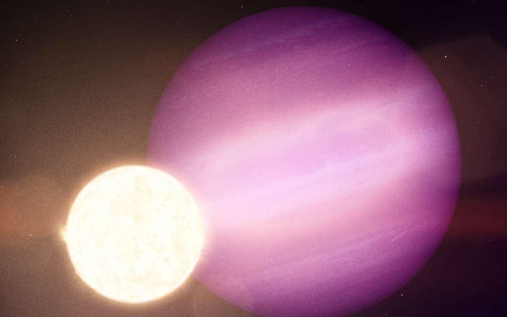 Dans cette illustration, WD 1856b, une planète géante, tourne autour de son étoile naine blanche tous les jours et demi. © Nasa's Goddard Space Flight Center