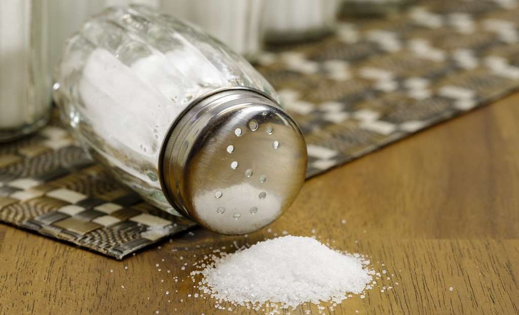 Les sels de métaux alcalins s’avèrent presque tous bien solubles dans l’eau. L’exemple le plus connu, le chlorure de sodium, NaCl, qui correspond au sel de table. © Bru-nO, Pixabay, CC0 Creative Commons
