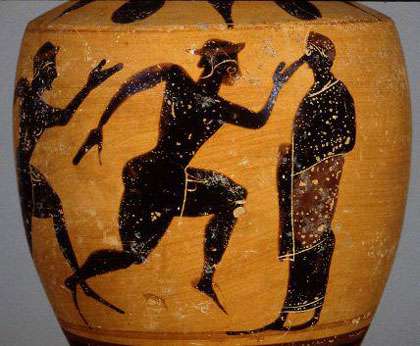 Vase grec avec représentation d'un marathonien.