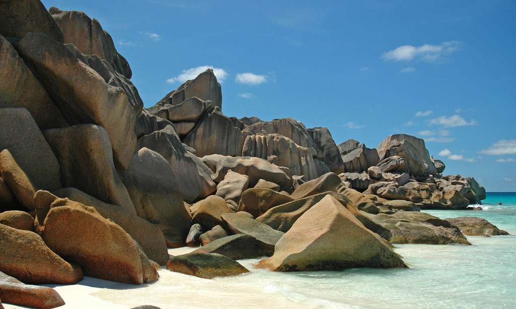 Rochers de Grand anse, sur l’île de La Digue Rochers de Grand anse, sur l’île de La Digue
