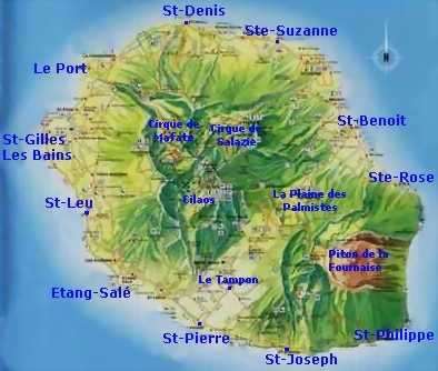 Carte Ile de la Réunion