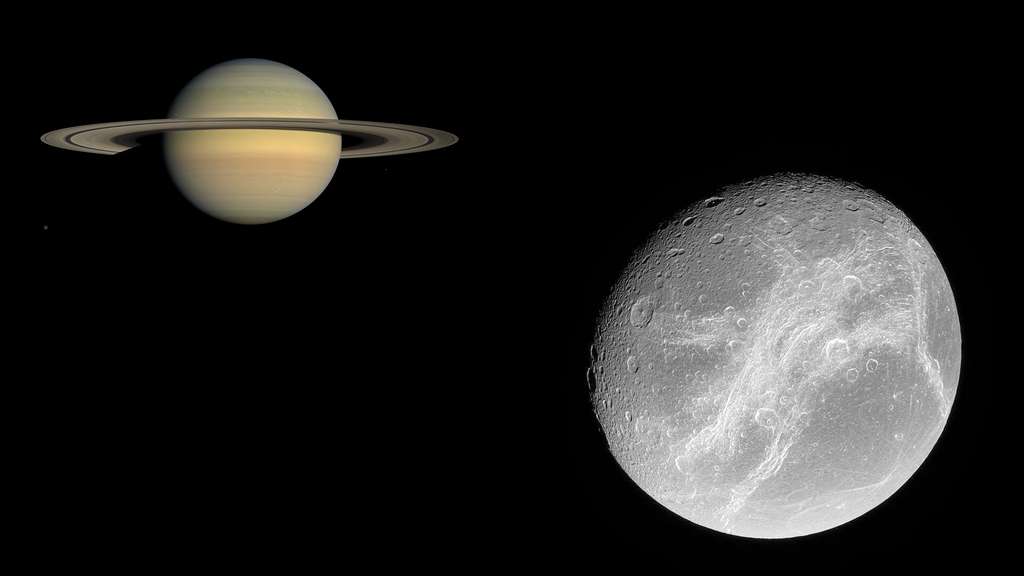 Saturne et sa lune Dioné Saturne et sa lune Dioné