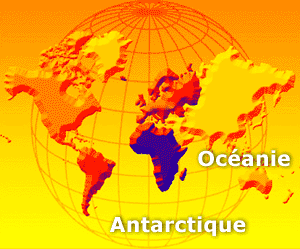 Position de l'Antarctique et de l'Océanie sur le globe terrestre. © Futura-Sciences