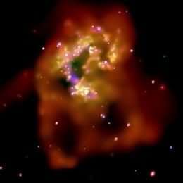 Une image des galaxies Antennae dans le spectre X, Crédits : Chandra NASA