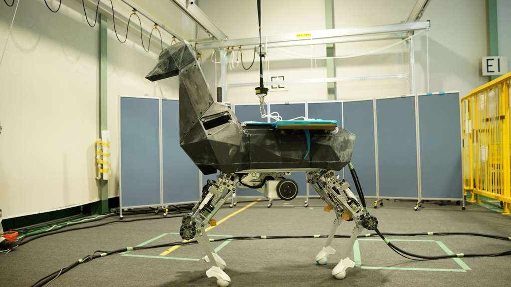 La structure de Bex pèse 80 kilos et le robot peut être personnalisé avec un buste qui n'est pas figé. © Kawasaki