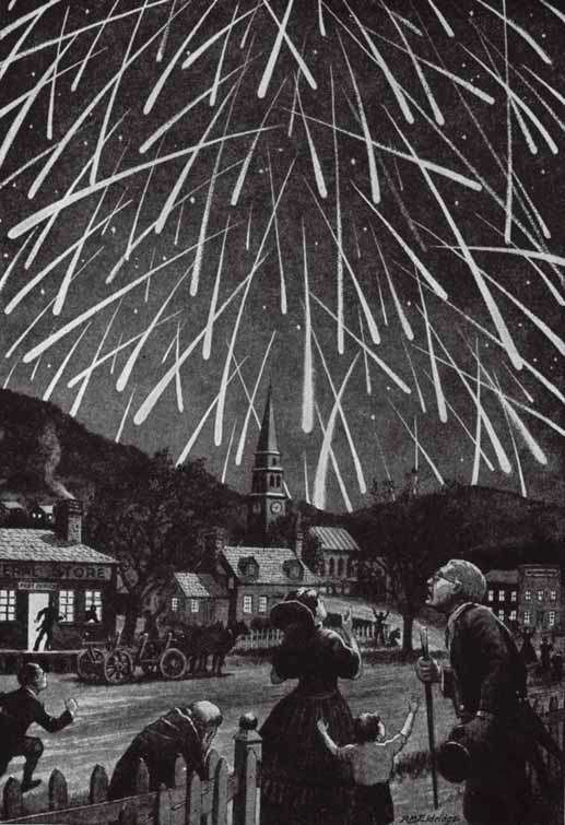 En 1833 et 1866, la tempête d’étoiles filantes des Léonides avait stupéfait les nord-américains qui ont pu l’admirer. © Domaine Public