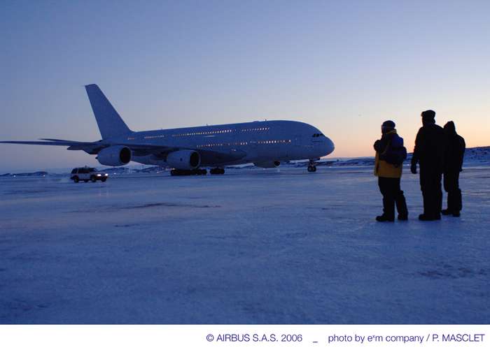 A380 : tests par grand froid A380 : tests par grand froid