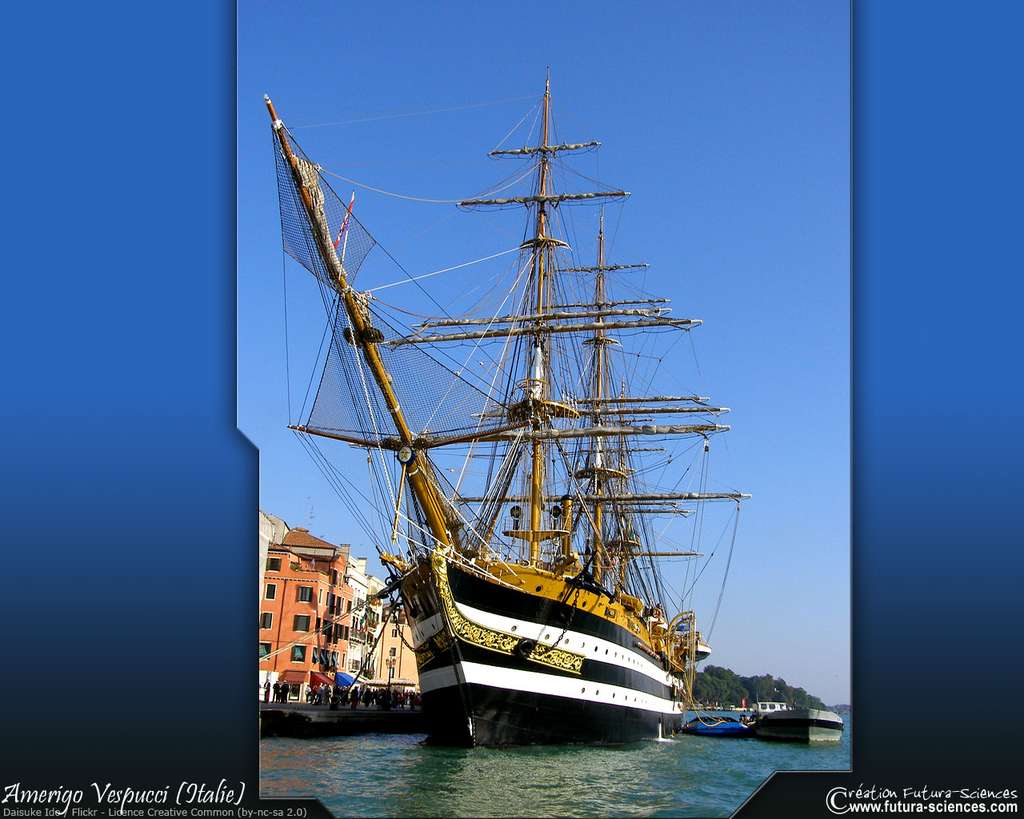 L'Amerigo Vespucci, du nom du navigateur italien L'Amerigo Vespucci, du nom du navigateur italien