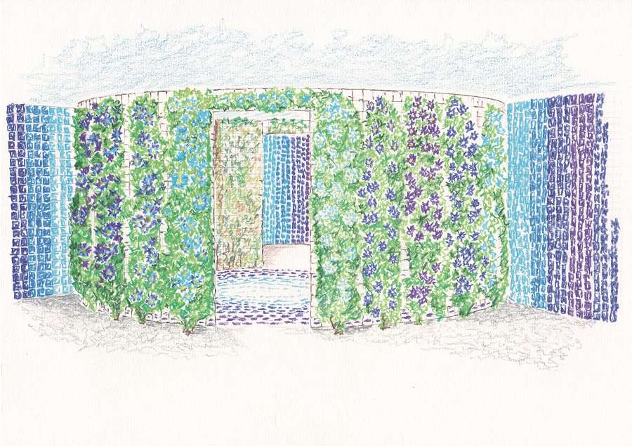 Le jardin Bleu 47° : Nicolas TRIBOULOT, artiste-designer, Arnaud MERMET-GERLAT, paysagiste-concepteur – France. © DR, Domaine de Chaumont sur Loire, Festival des jardins