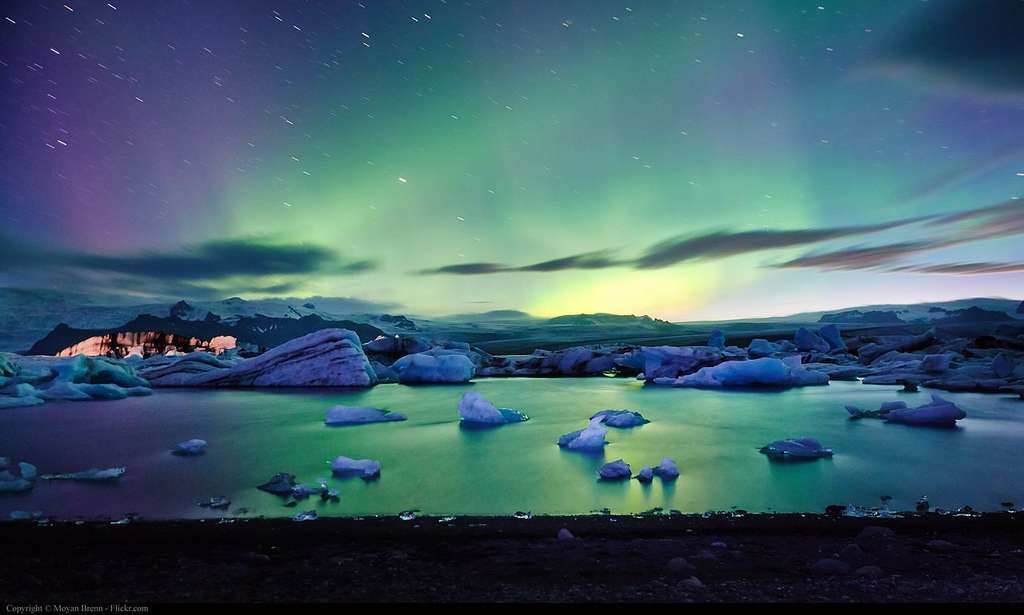 Photo Aurore Boreale Au Dessus De La Jokulsarlon En Islande