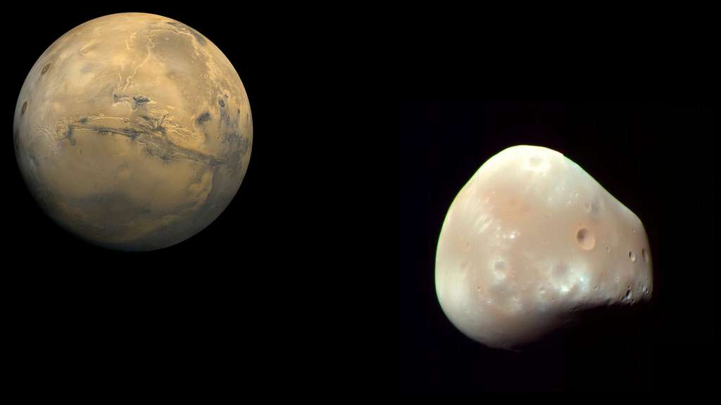 Mars et son satellite Déimos Mars et son satellite Déimos