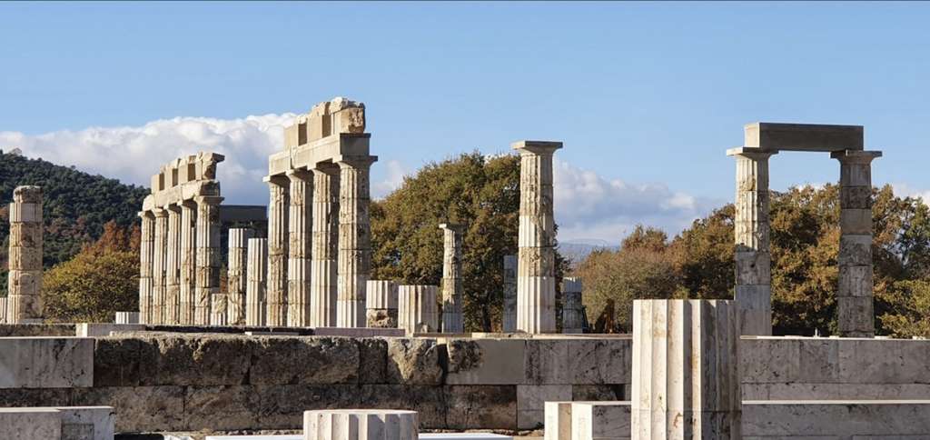 Photo des vestiges du palais d'Aigai, situé au nord de la Grèce et réouvert au public depuis janvier 2024. © Ministère de la culture de Grèce