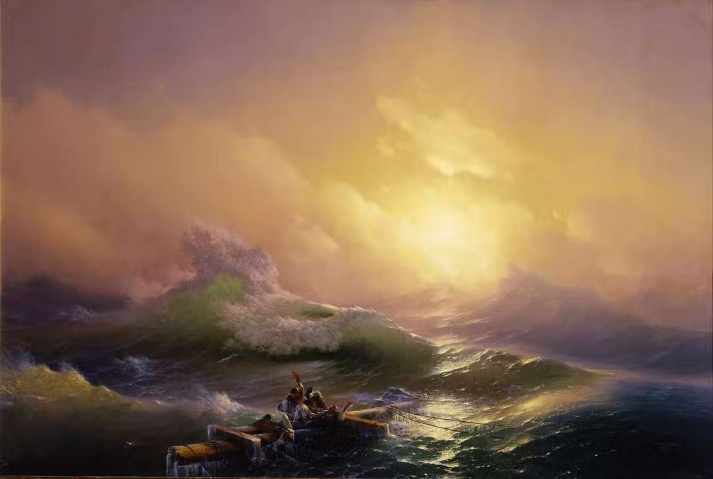 La neuvième vague, tableau Hovhannes Aivazovsky, 1850. Hovhannes Aivazovsky, Wikipedia