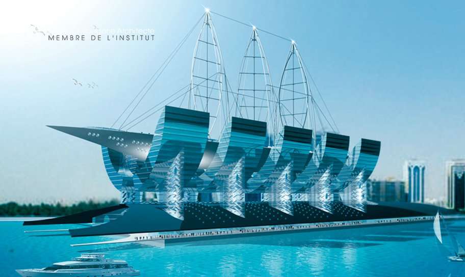 Un bâtiment-navire à Abou Dhabi Un bâtiment-navire à Abou Dhabi
