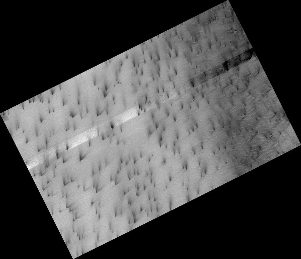 Die Landschaft des Mars ist voller seltsamer Polygone.  © NASA, JPL-Caltech, USA