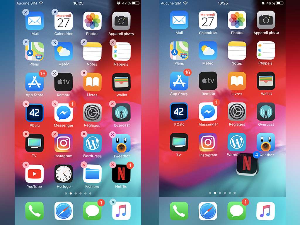 Comment deplacer les icones sur iphone 7