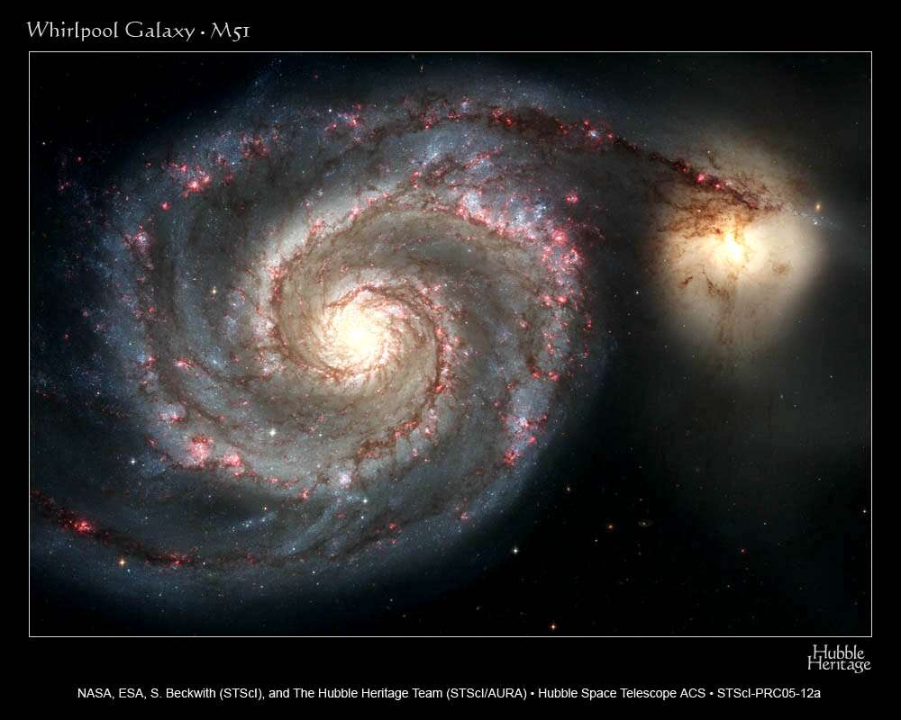 Hubble : Galaxie des Chiens de Chasse, M-51, Whirlpool Hubble : Galaxie des Chiens de Chasse, M-51, Whirlpool