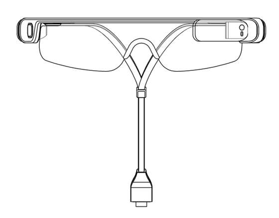 Samsung aussi lorgne sur un accessoire semblable aux Google Glass. Il vient de publier un brevet en Corée du Sud, qui montre une paire de lunettes dont les branches sont raccordées par un système de câble. Les lunettes seraient dédiées aux activités sportives, ce qui explique peut-être la présence de ce système capable de maintenir l’accessoire rivé à la tête de son utilisateur. © Samsung