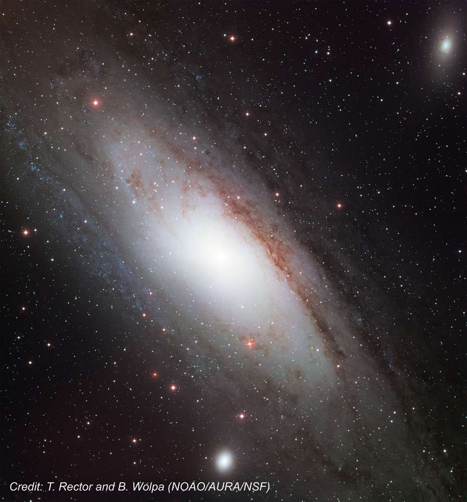Messier 31, la galaxie d'Andromède, l'un des plus célèbres objets du ciel profond. © Noao/Aura/NSF/T. Rector/B. Wolpa
