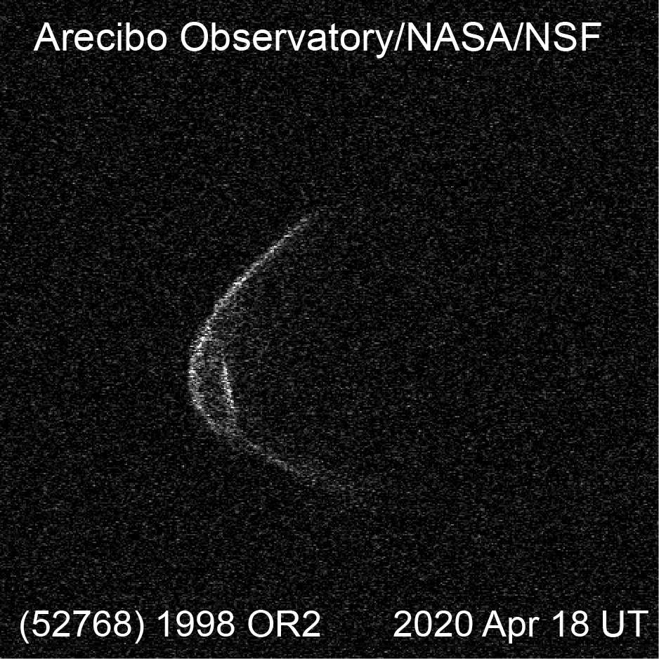 L'astéroïde (52768) 1998 OR2 vu par le radiotélescope d'Arecibo. © National Astronomy and Ionosphere Center via Arecibo Radar