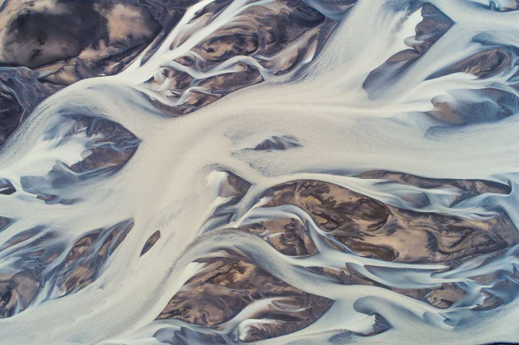 Les veines de l'Islande vues du ciel Les veines de l'Islande vues du ciel