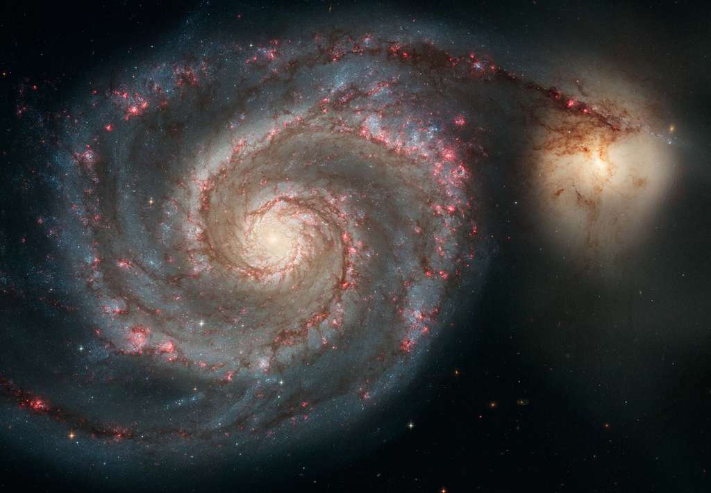 En interaction, la galaxie des Chiens de Chasse En interaction, la galaxie des Chiens de Chasse