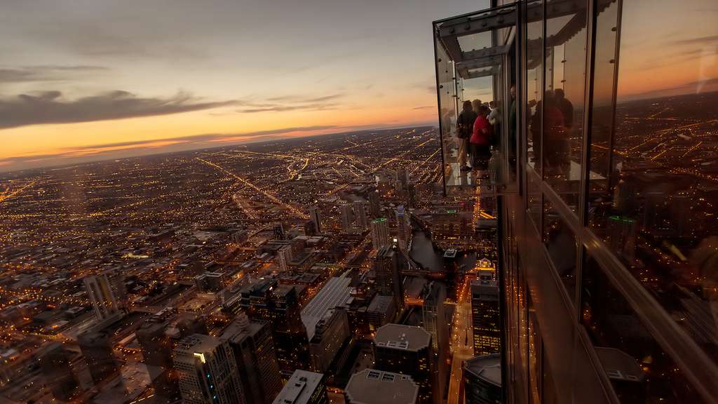 La splendide vue depuis la Willis Tower La splendide vue depuis la Willis Tower