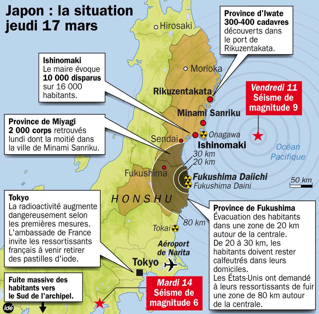 En bref un bilan provisoire du séisme au Japon