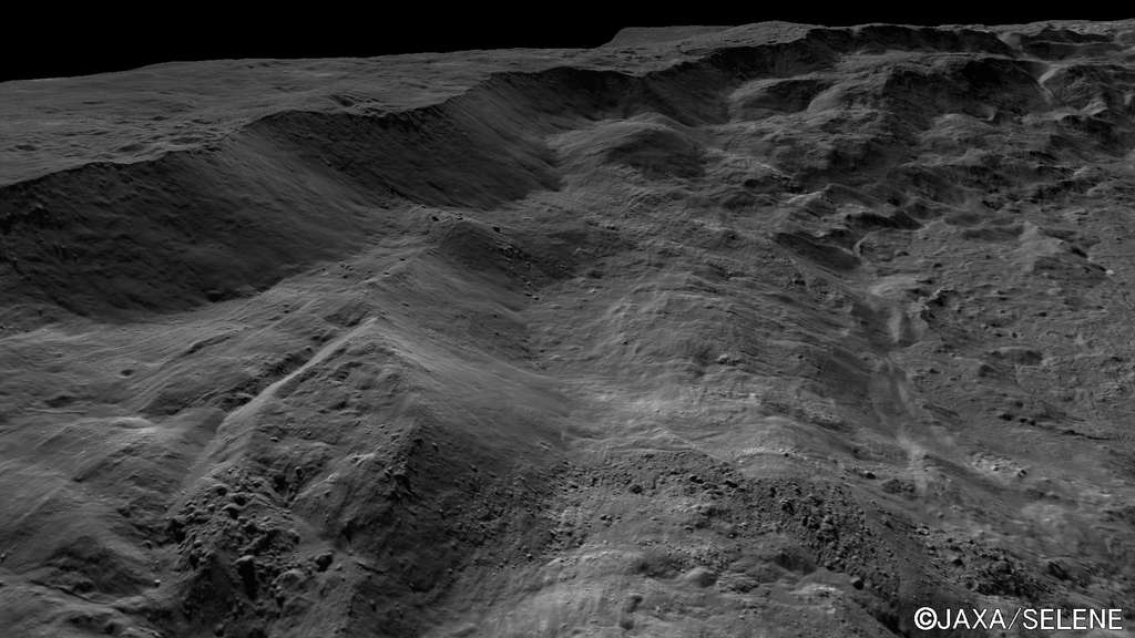 Partie sud-ouest du mur nord du cratère Tycho Partie sud-ouest du mur nord du cratère Tycho