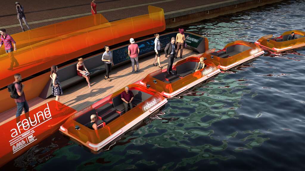 Les passagers embarqueront grâce à des rampes flottantes accolées au quai. © MIT, AMS Institute