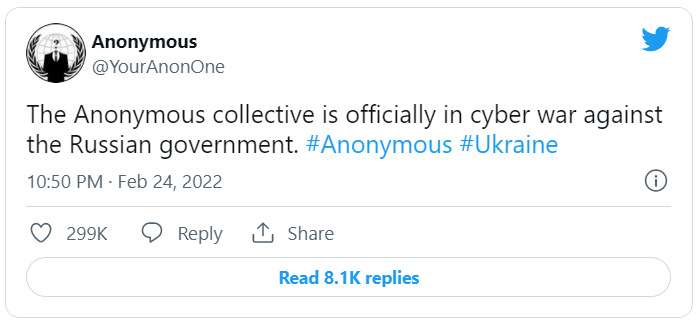 Le collectif Anonymous a revendiqué ses attaques sur Twitter. © Twitter, Anonymous