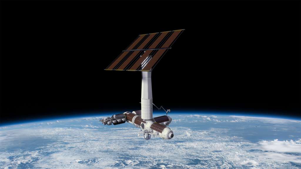 La future station spatiale commerciale Axiom dont les modules pressurisés seront construits par Thales Alenia Space. © Axiom Space