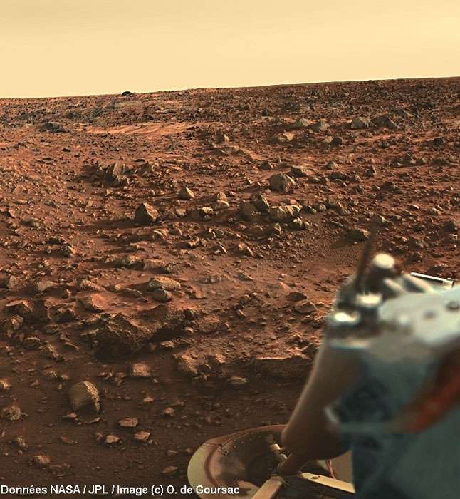 Coucher de soleil sur Mars au site d’atterrissage de Viking 1. Coucher de soleil sur Mars au site d’atterrissage de Viking 1.