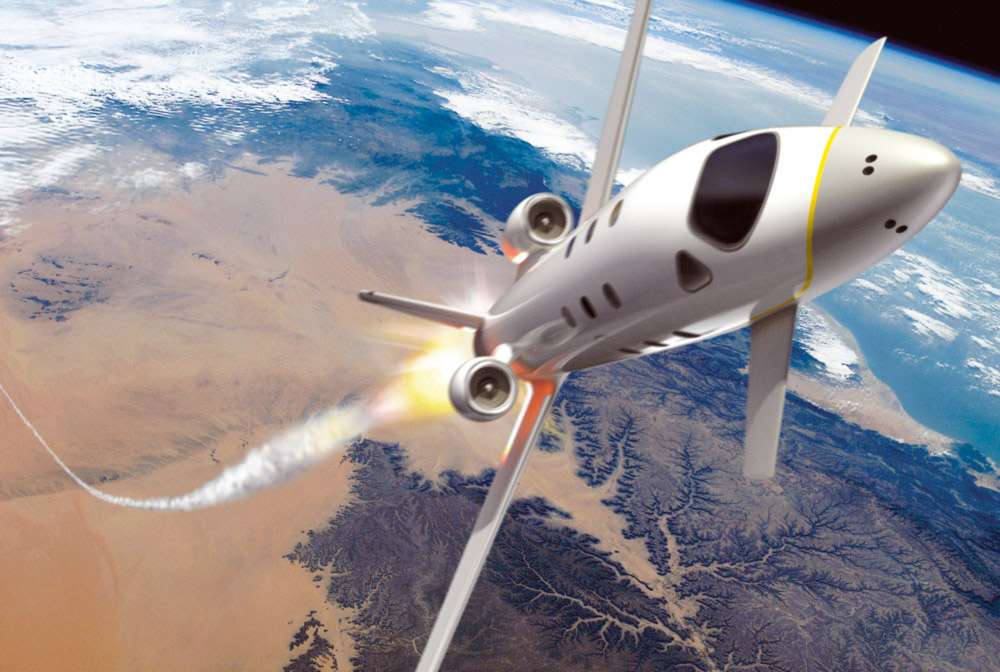Le Spaceplane d'Airbus Espace, ici vu dans sa configuration de 2007. Il est conçu pour des vols à la frontière de l'espace. Par convention, cette frontière entre la Terre et l'espace a été fixée à 100 km d'altitude. © Airbus Espace