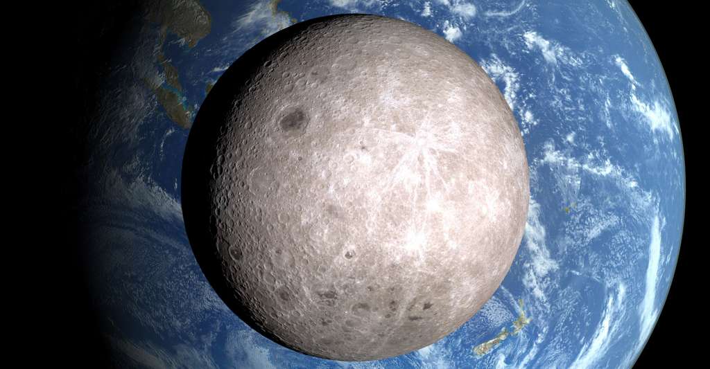 La face cachée de la Lune n’a pas encore livré tous ses secrets. Des chercheurs viennent d’y découvrir une anomalie de masse. © Nasa/LRO/Nasa's Goddard Space Flight Center Scientific Visualization Studio