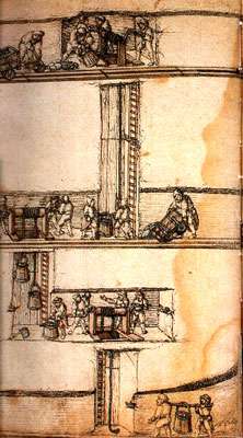 Gravure : exploitation minière. Gravure : exploitation minière.