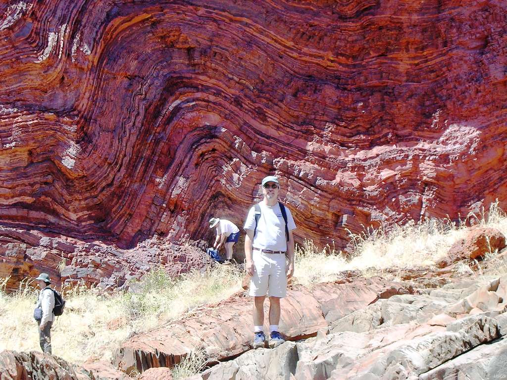 Un gisement de fer rubané de la région de Hamersley en Australie-Occidentale. © U.S. Geological Survey, Beatriz Ribeiro da Luz