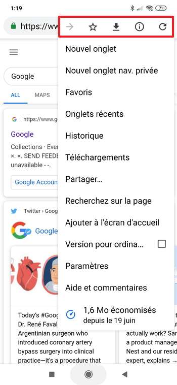 Barre De Menu De Chrome Comment La Déplacer Sur Android