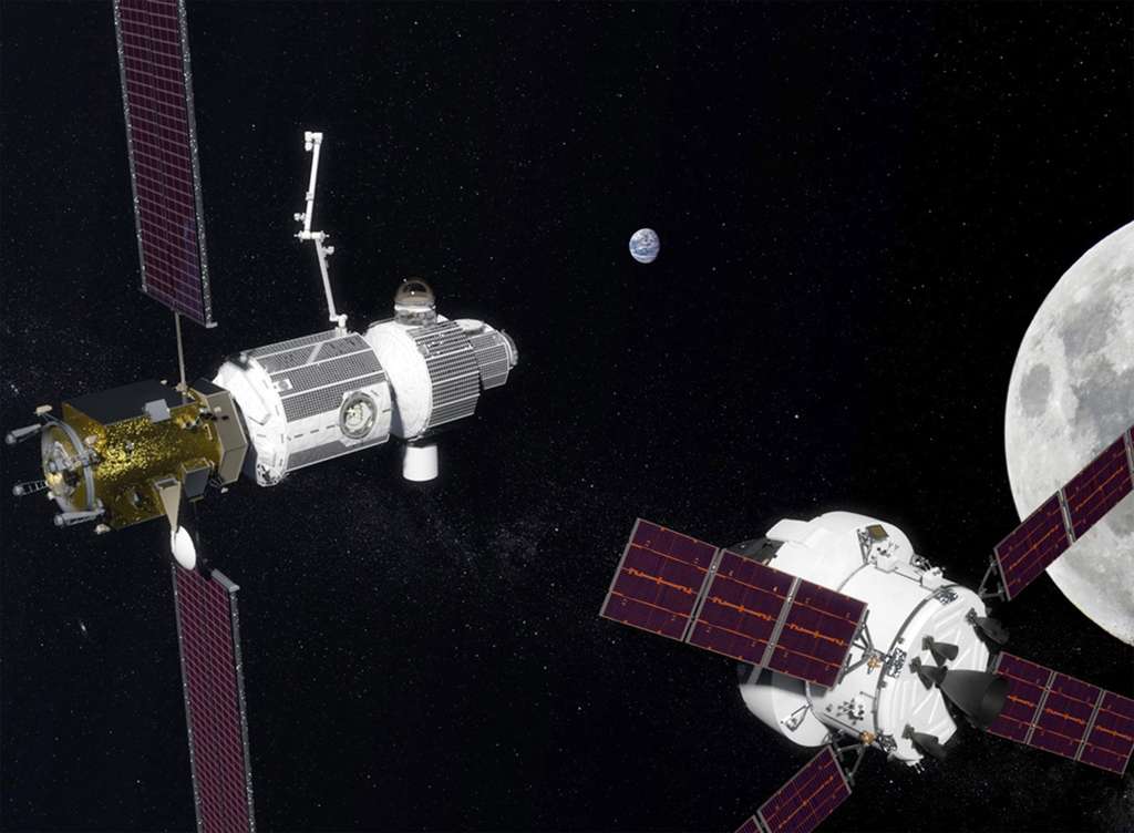 LOP-G ou Lunar Orbital Platform Gateway, le projet de station orbitale lunaire de la Nasa. © Nasa
