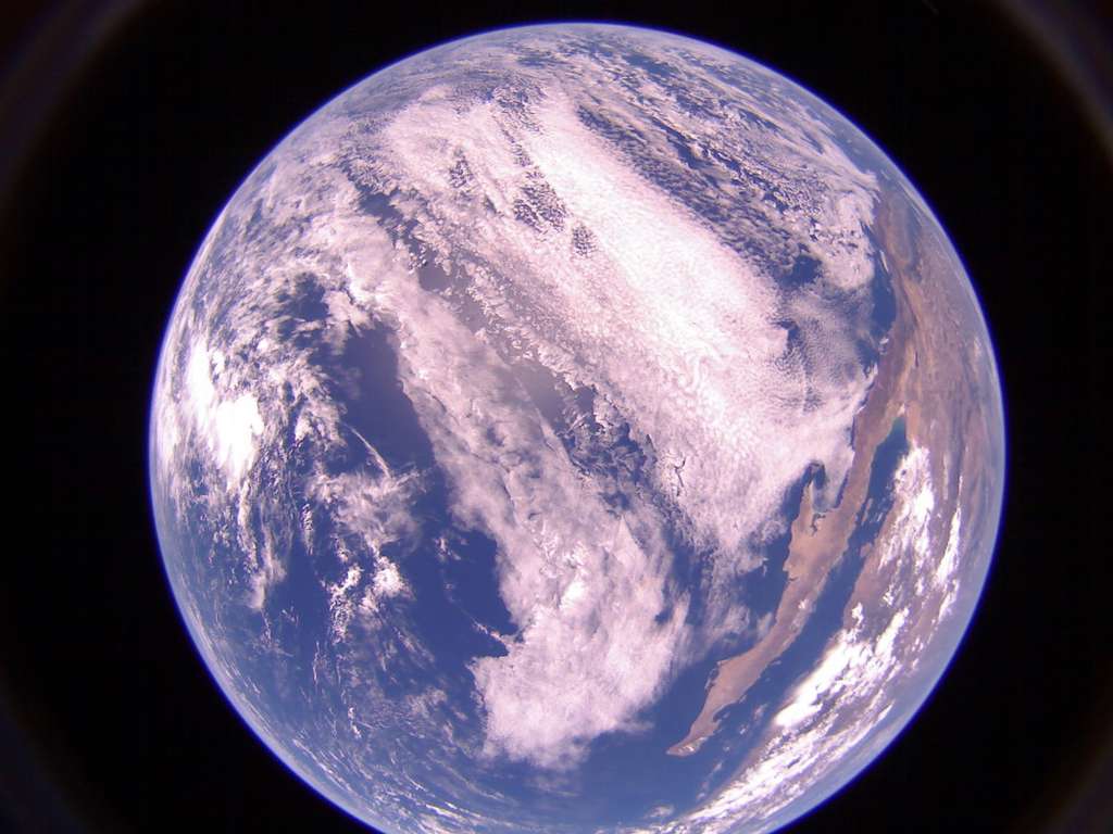 L'océan Pacifique et la Basse-Californie (Mexique) vus par LightSail 2. © The Planetary Society