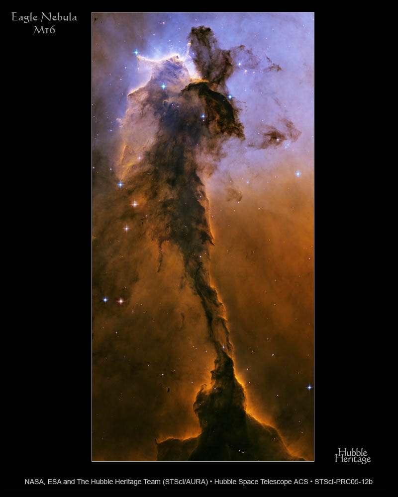 Hubble : Nébuleuse de l'Aigle (M-16) Hubble : Nébuleuse de l'Aigle (M-16)