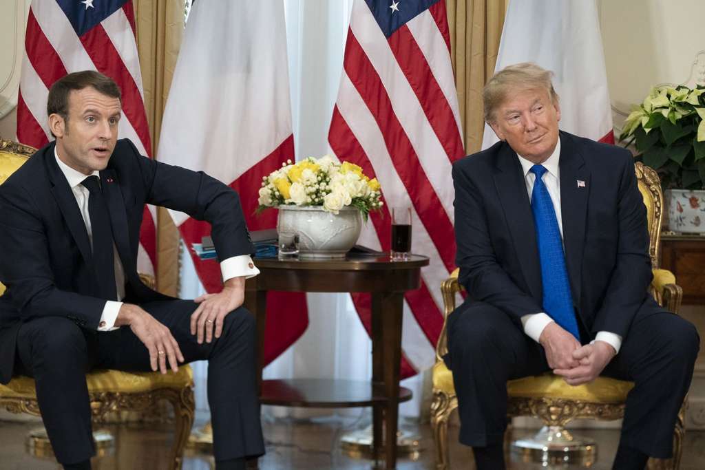 Le président Donald Trump en réunion avec le président français Emmanuel Macron le 3 décembre 2019 pour le 70e anniversaire de l'Otan. © Dan Scavino, Wikimedia Commons
